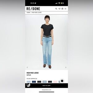RE/DONE High Rise Loose Jeans in Worn Blue